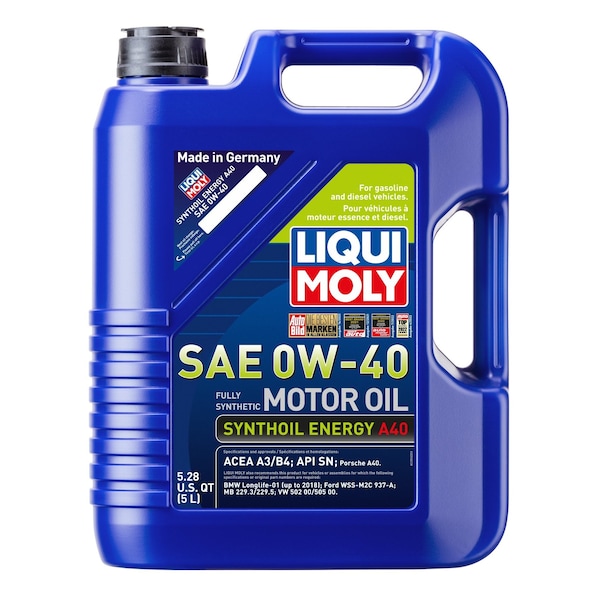Liqui Moly Synthoil Energy A40 0W-40, 5 Liter, 2050 2050 | Zoro